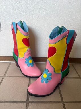 dELiA*s Multi-Color Floral Heart Cowgirl Boots